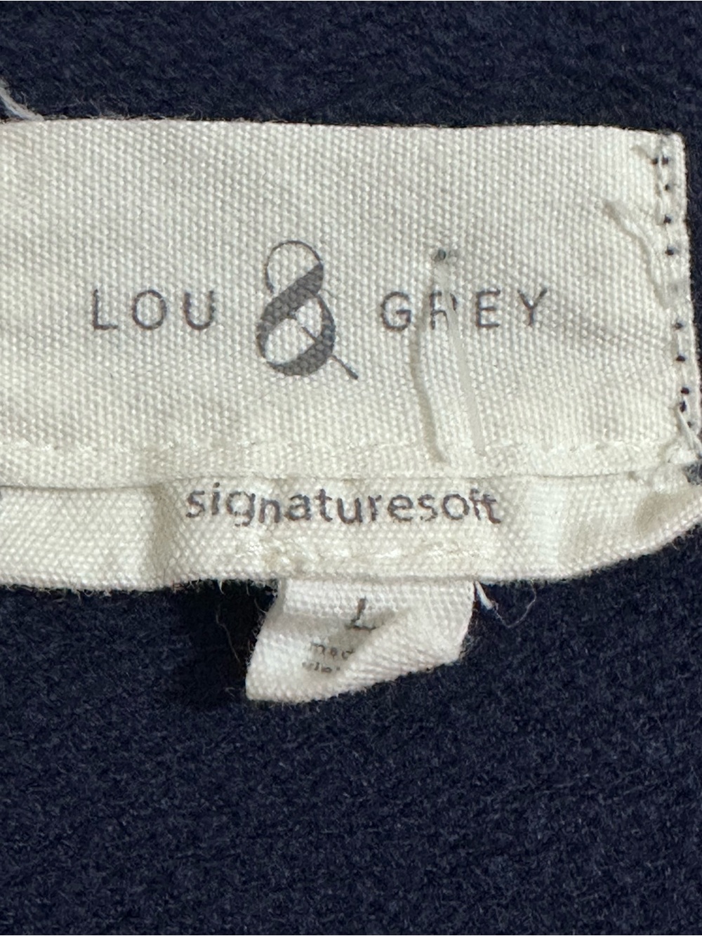 Lou & Grey Signaturesoft Jumpsuit Women’s Large Navy Wide Leg Lounge One Piece - Picture 6 of 7